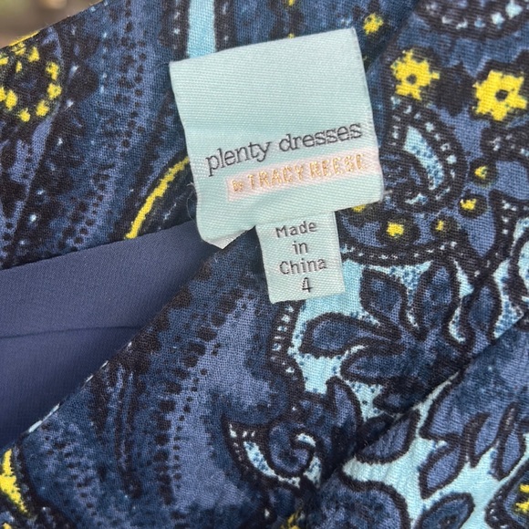 Plenty by Tracy Reese Blue Paisley Melanie Cap Sleeve Dress Size 4 - Picture 8 of 9